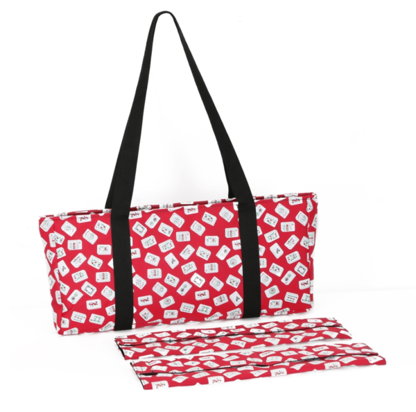 Red Case with MahJongg Tile design- Over the Shoulder, Soft Carrying Case